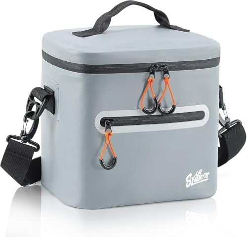 Insulated lunch cooler bag with the shoulder strap and front zip pocket