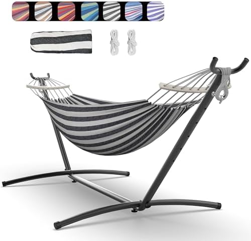 Everyfun hammock with heavy-duty steel stand