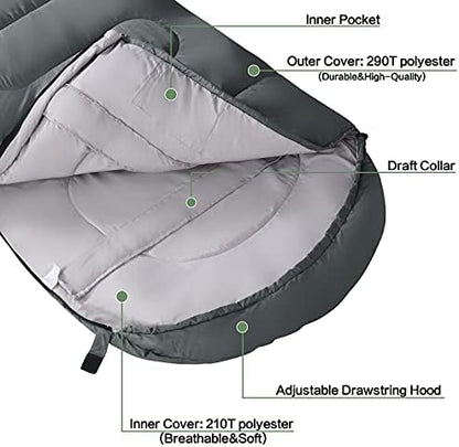 Sleeping bag Light Grey packed