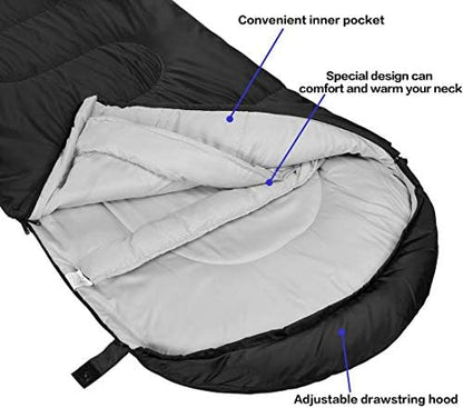 Sleeping bag packed into included compression sack