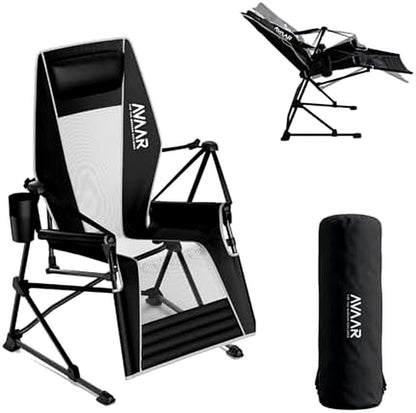 Reclining camping chair - Black