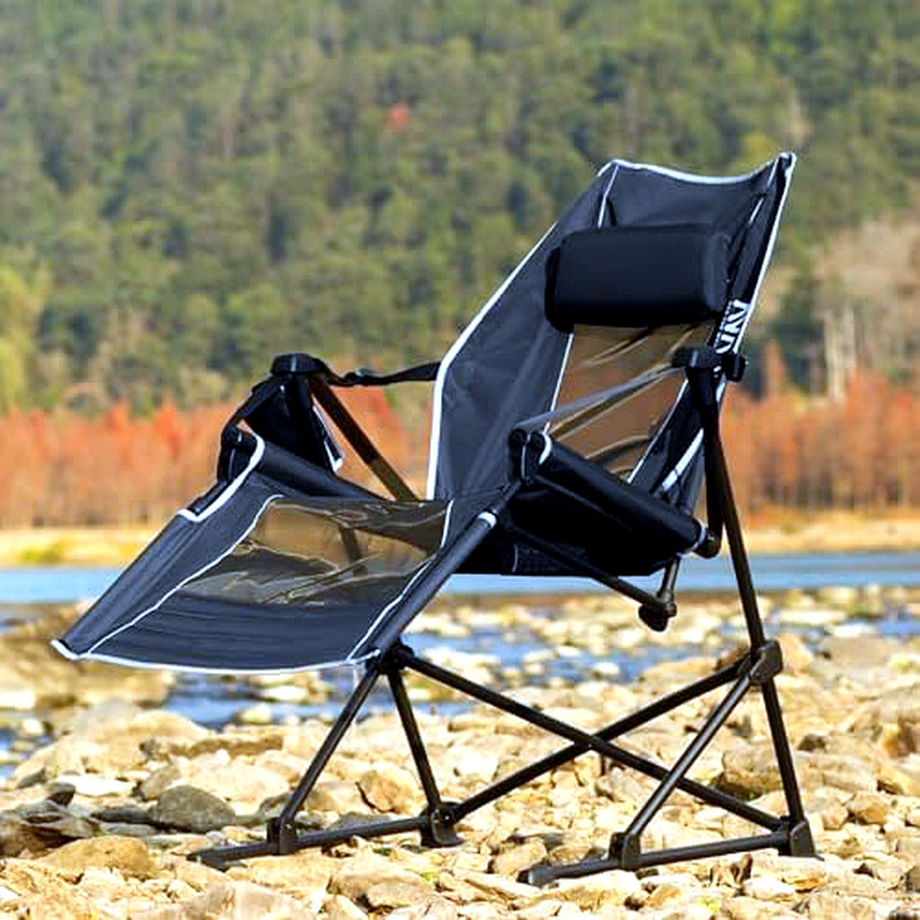 Reclining camping chair - Black