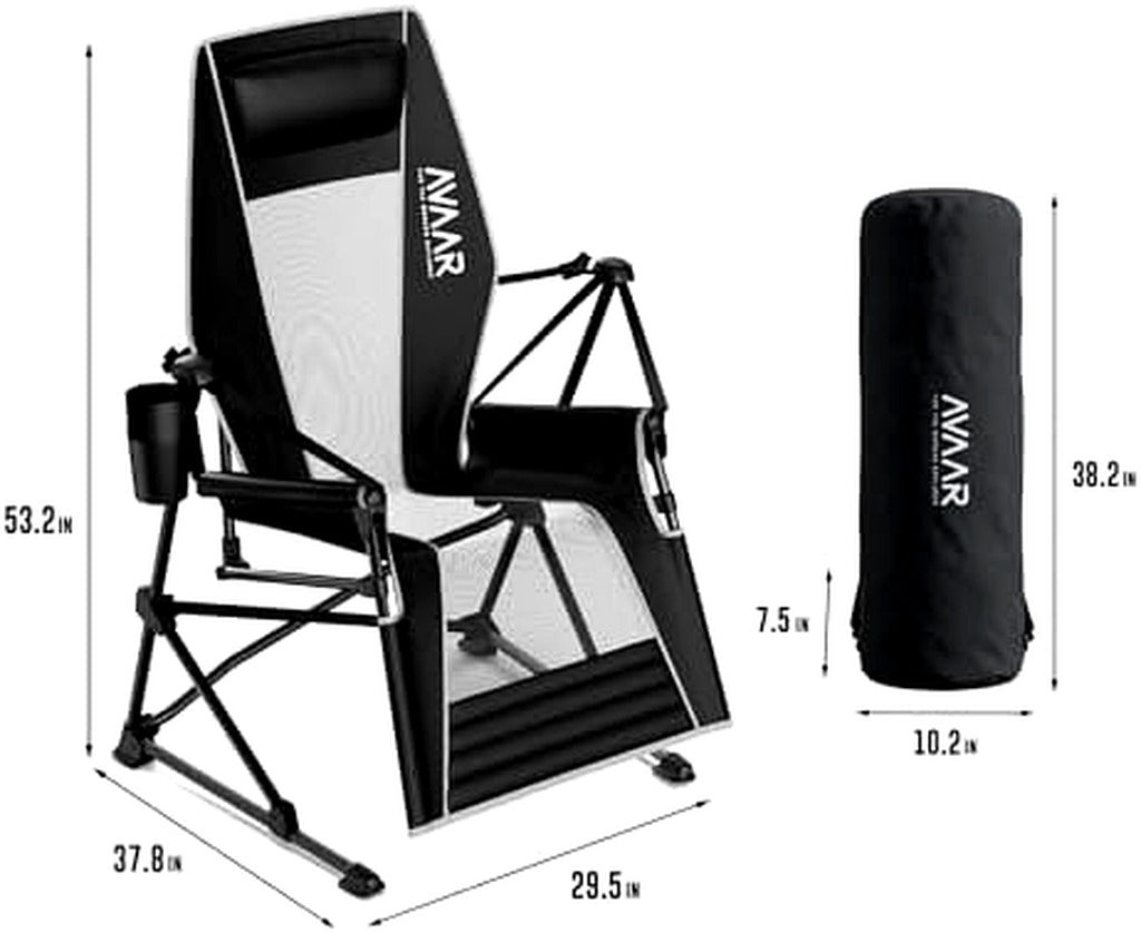 Reclining camping chair - Black