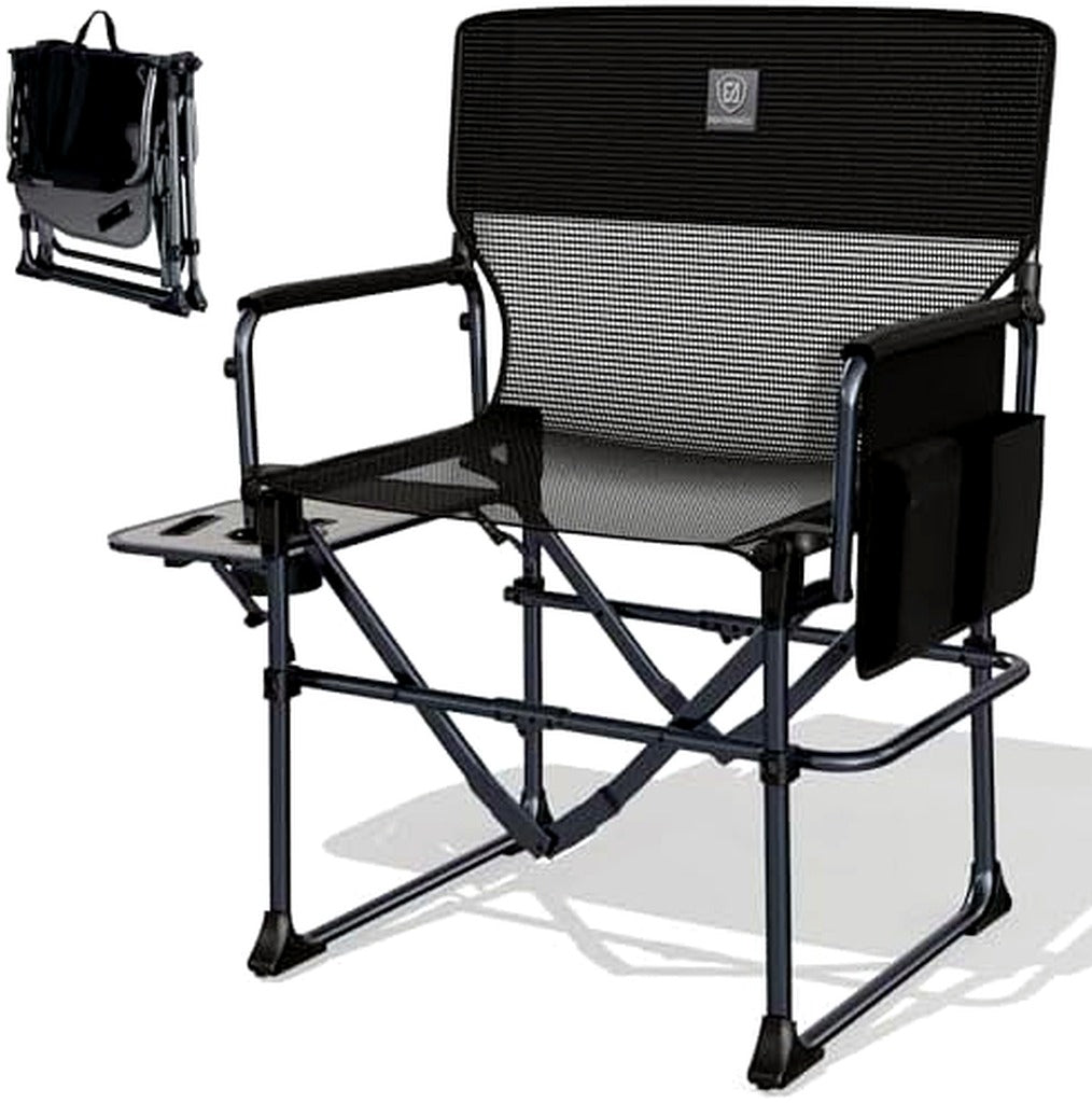Directors camping chair studio shot with folded view