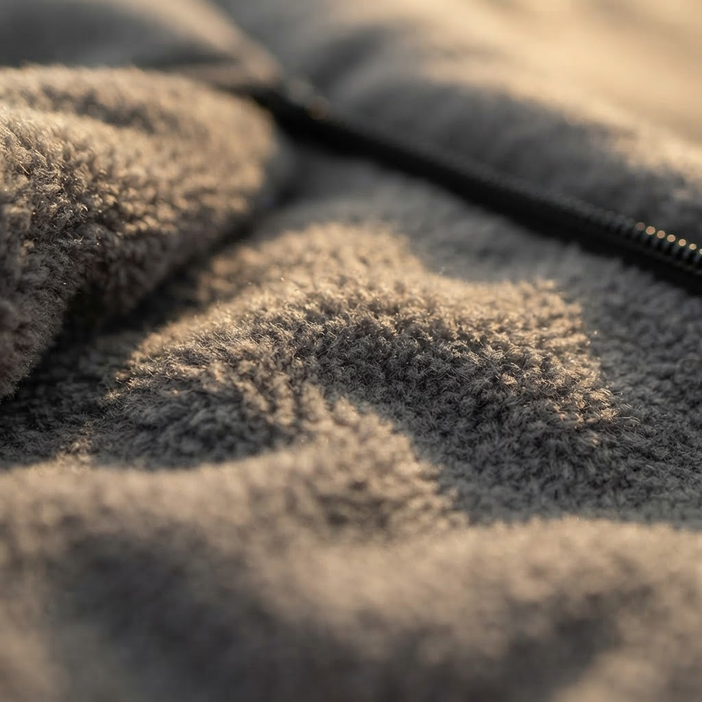 Close-up of the soft brushed interior lining