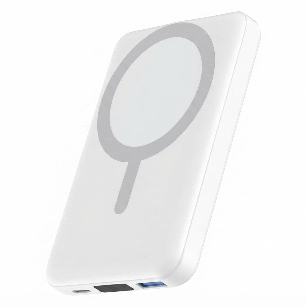 Power bank for iPhone on a plain white background