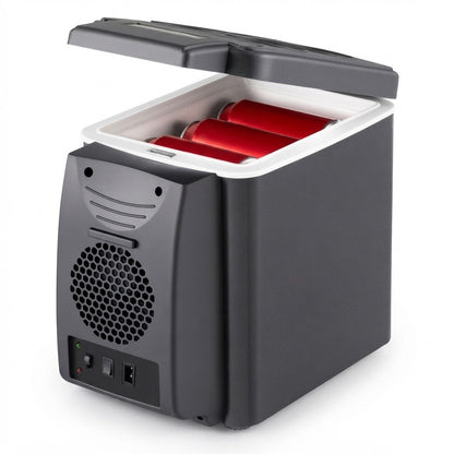 6L car cool box on a plain white background with the lid open