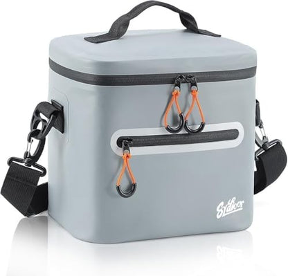 Insulated lunch cooler bag with the shoulder strap and front zip pocket