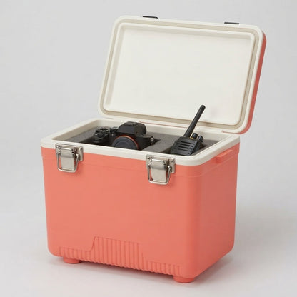 Dry box use - camera body and a radio carried inside the sealed case